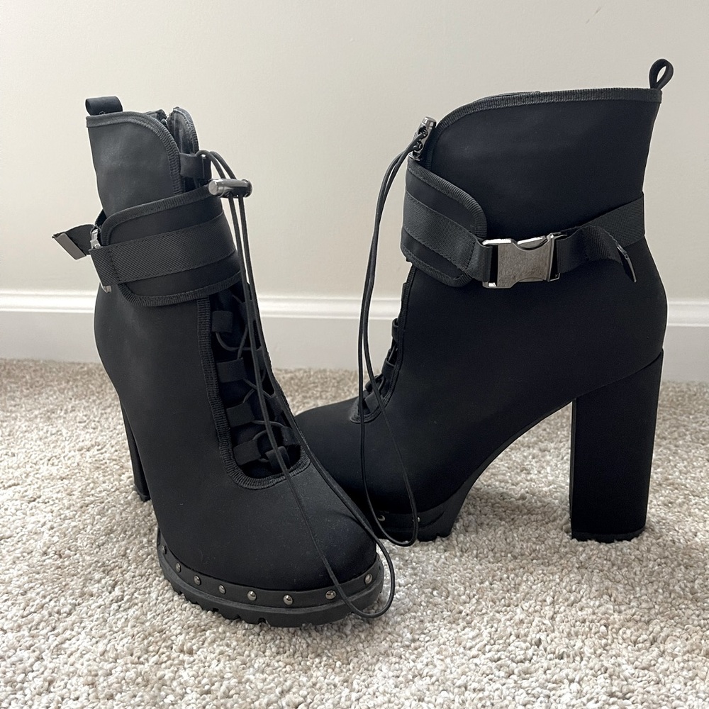 Dolls Kill Pazzle Buckled Chunky Bootie